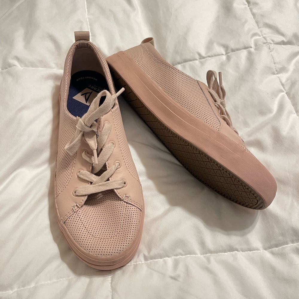 (9) Pink Sperry Crest Vibe Perforated Sneaker